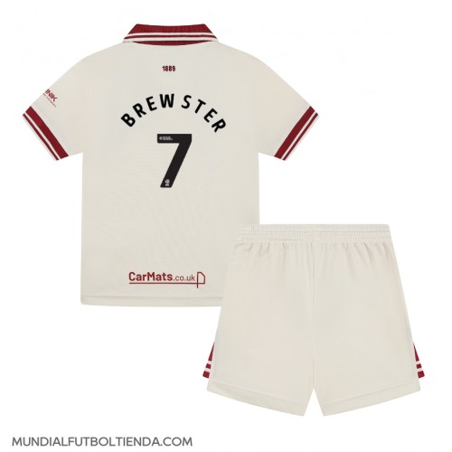 Camiseta Sheffield United Rhian Brewster #7 Tercera Equipación Replica 2024-25 para niños mangas cortas (+ Pantalones cortos)